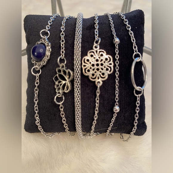 Set of Six Bohemian Hollow Lotus Leaf Bracelets - Picture 8 of 11